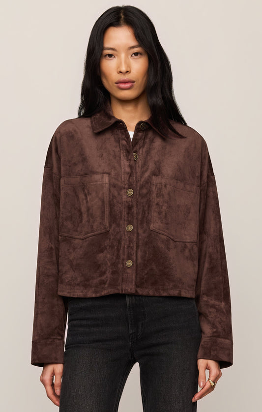 Z SUPPLY All Day Cropped Faux Suede Jacket