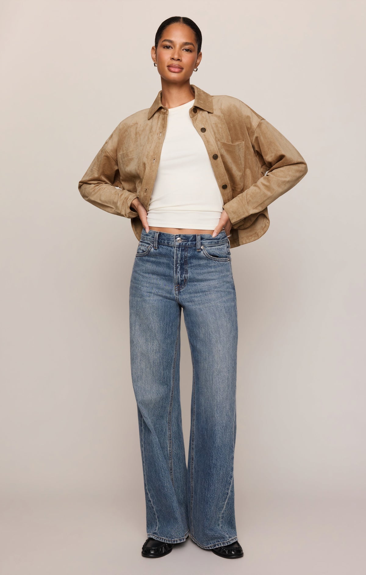 Z SUPPLY All Day Cropped Faux Suede Jacket