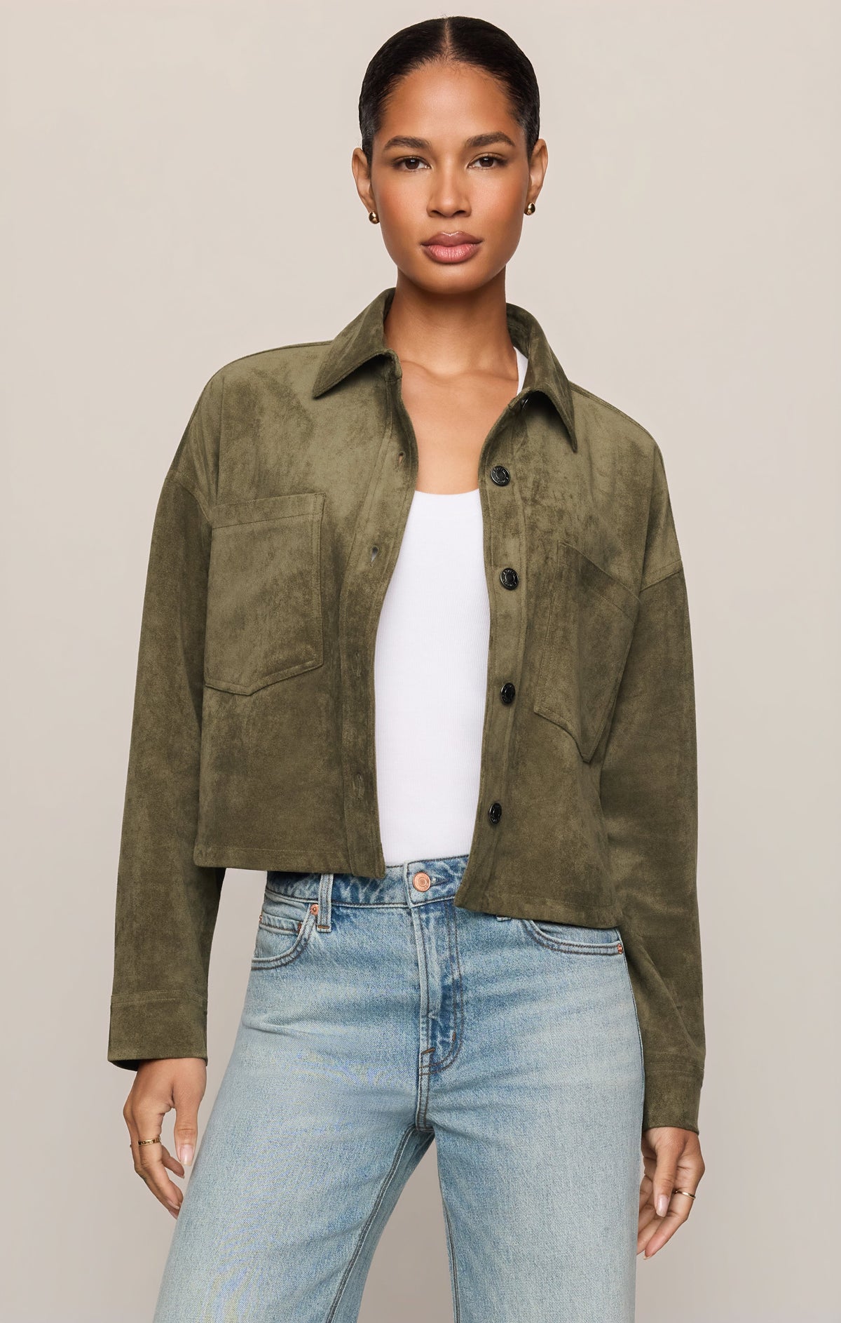 Z SUPPLY All Day Cropped Faux Suede Jacket