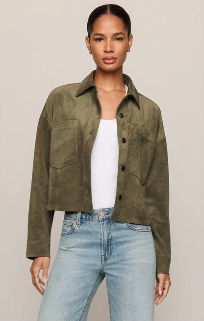 Z SUPPLY All Day Cropped Faux Suede Jacket