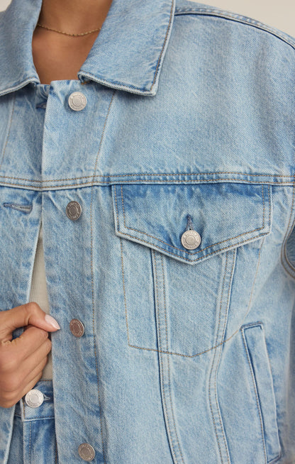 Z SUPPLY Dani Denim Trucker Jacket - Cove