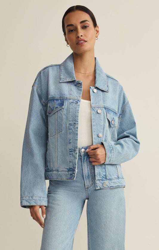 Z SUPPLY Dani Denim Trucker Jacket - Cove
