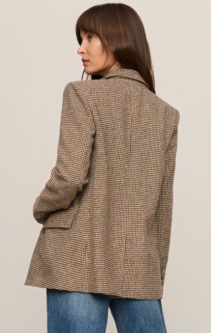 Z SUPPLY Evan Houndstooth Blazer - Dark Chocolate