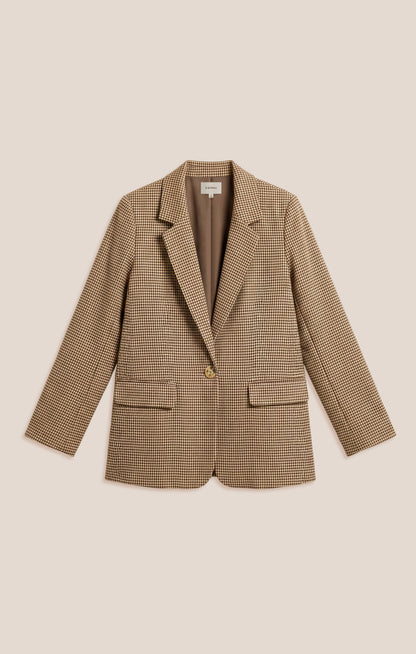 Z SUPPLY Evan Houndstooth Blazer - Dark Chocolate