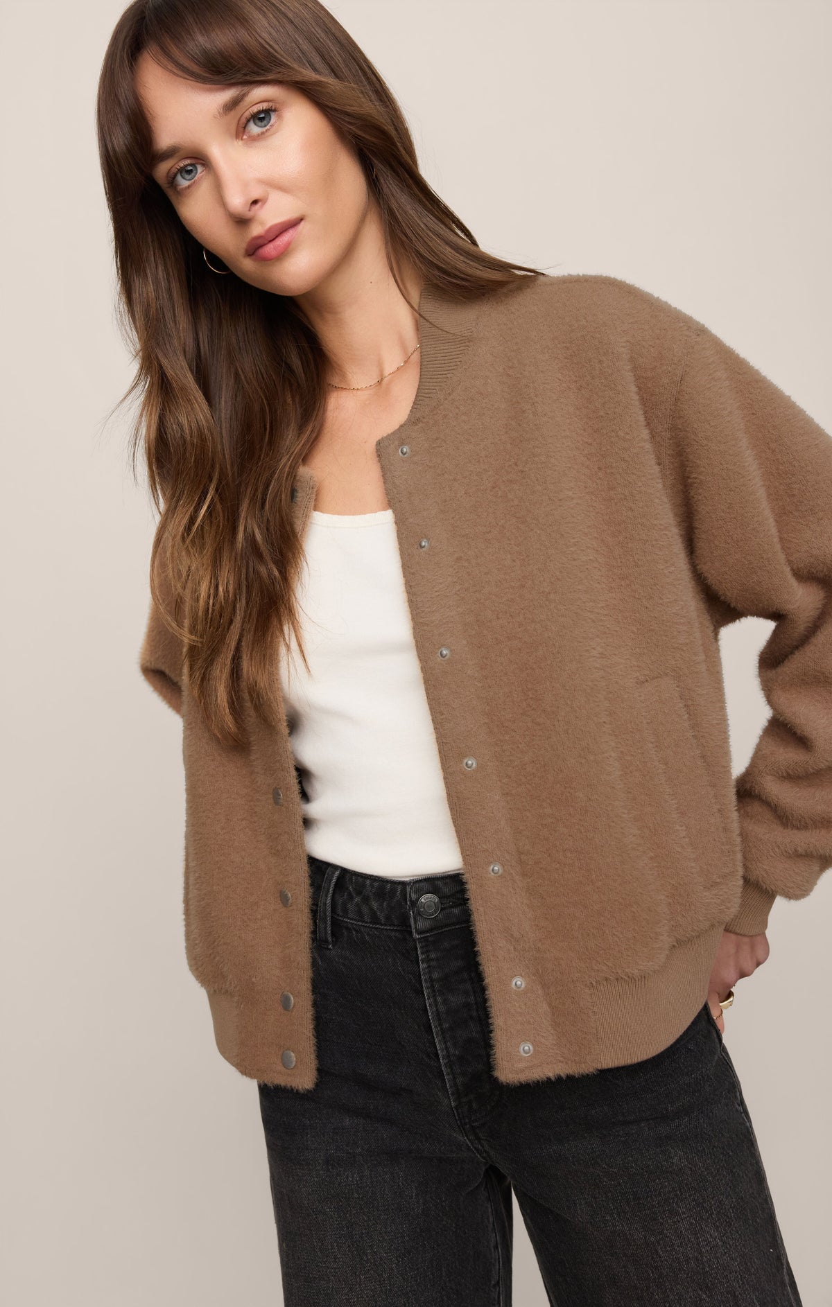Z SUPPLY Palmer Knit Sweater Jacket - Light Toffee