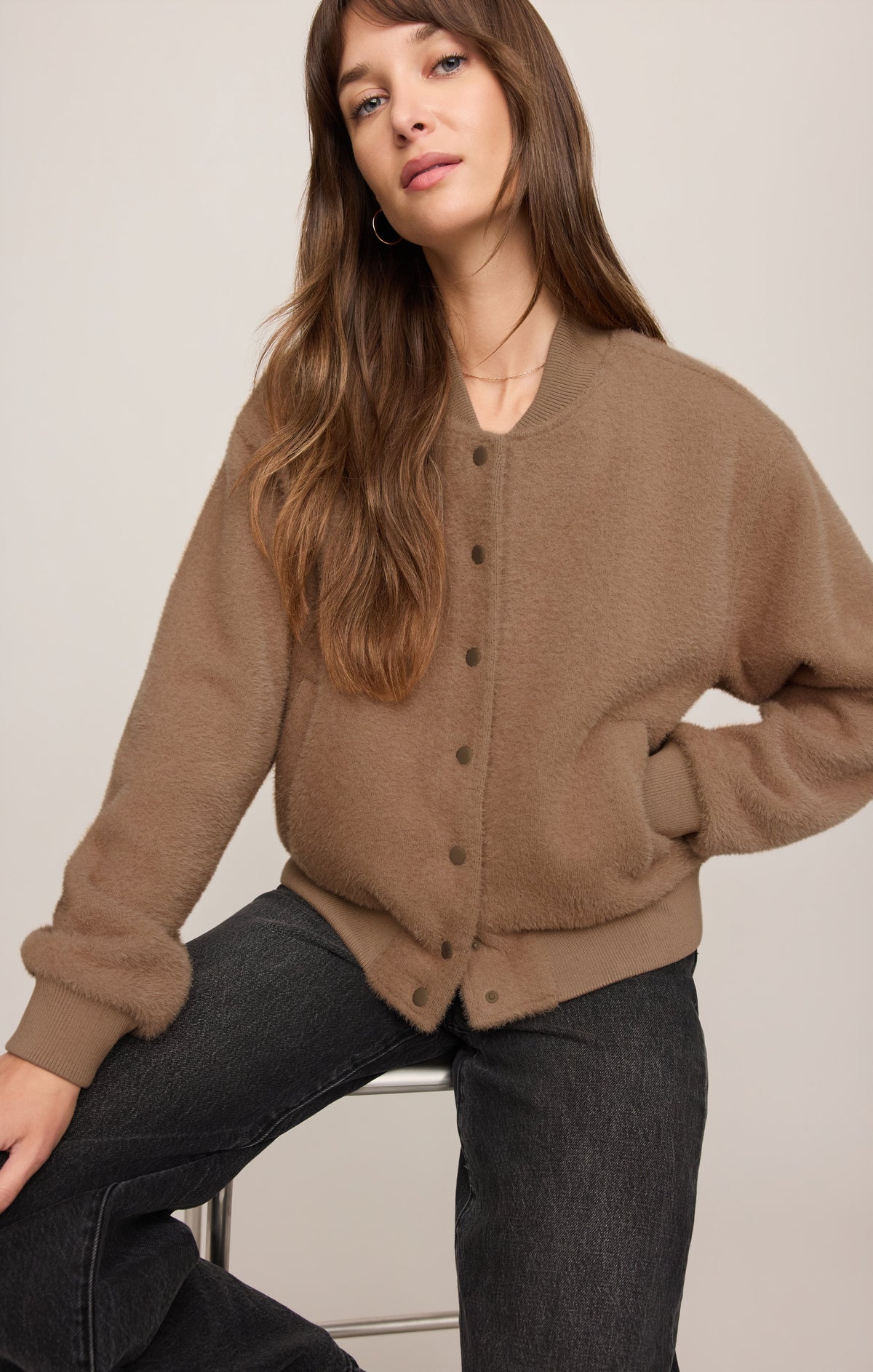 Z SUPPLY Palmer Knit Sweater Jacket - Light Toffee
