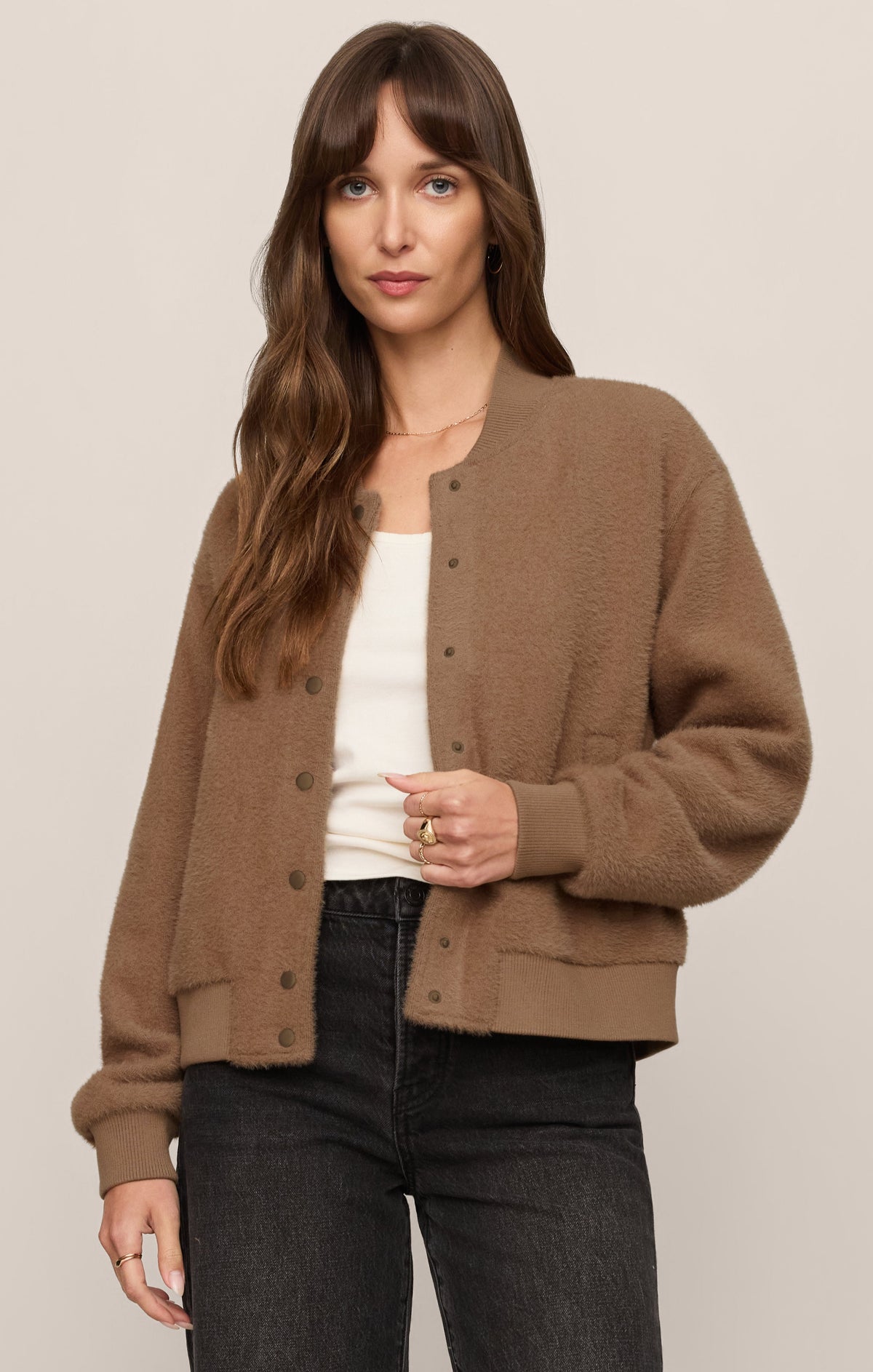 Z SUPPLY Palmer Knit Sweater Jacket - Light Toffee