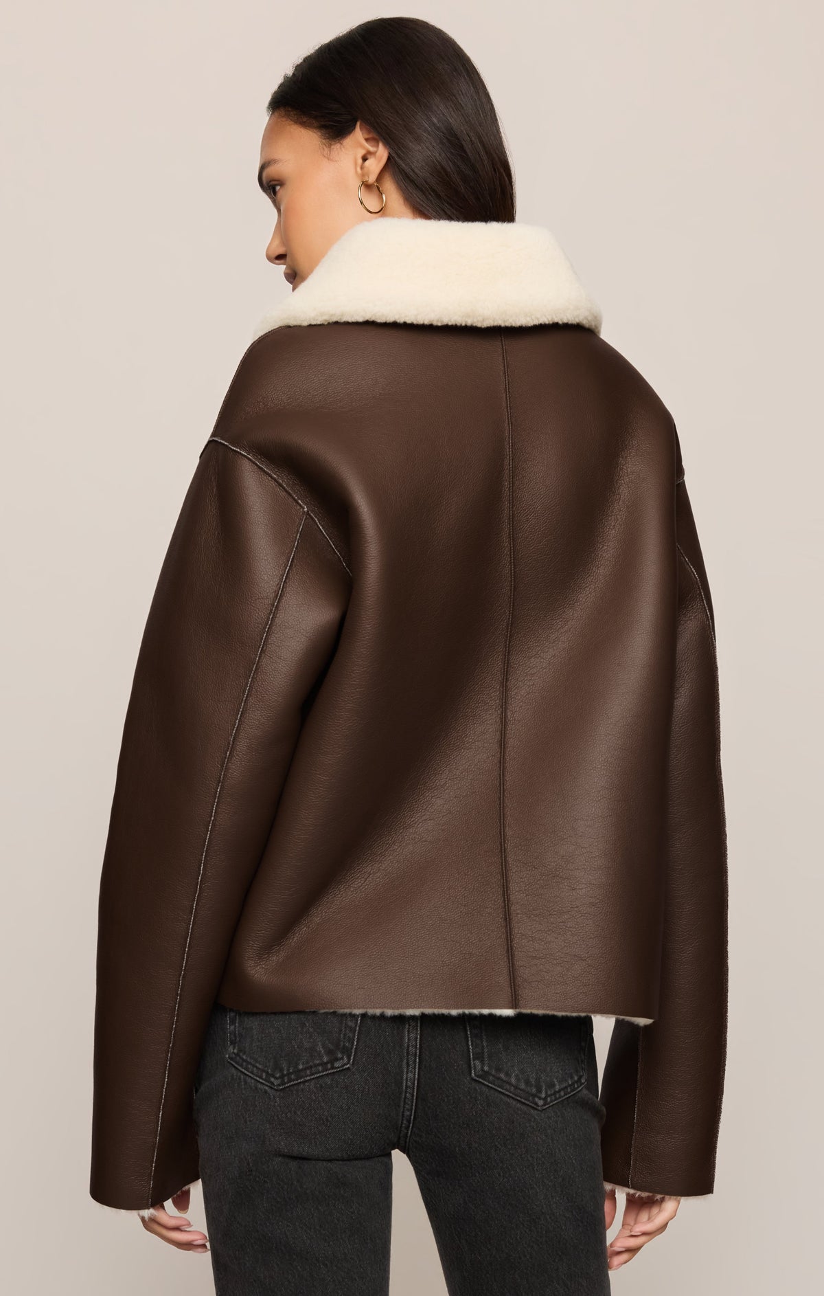 Z SUPPLY Jensen Reversible Faux Shearling Jacket - Dark Chocolate