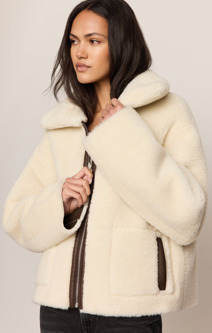 Z SUPPLY Jensen Reversible Faux Shearling Jacket - Dark Chocolate