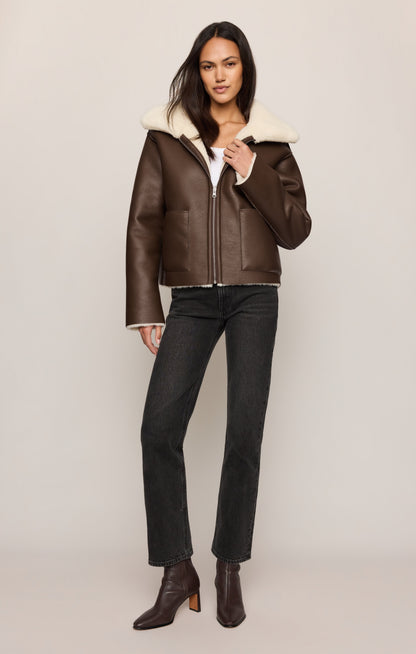 Z SUPPLY Jensen Reversible Faux Shearling Jacket - Dark Chocolate