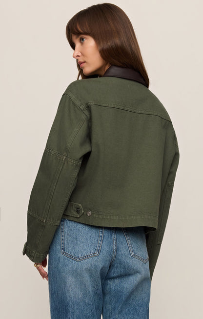 Z SUPPLY Rey Cropped Denim Chore Jacket