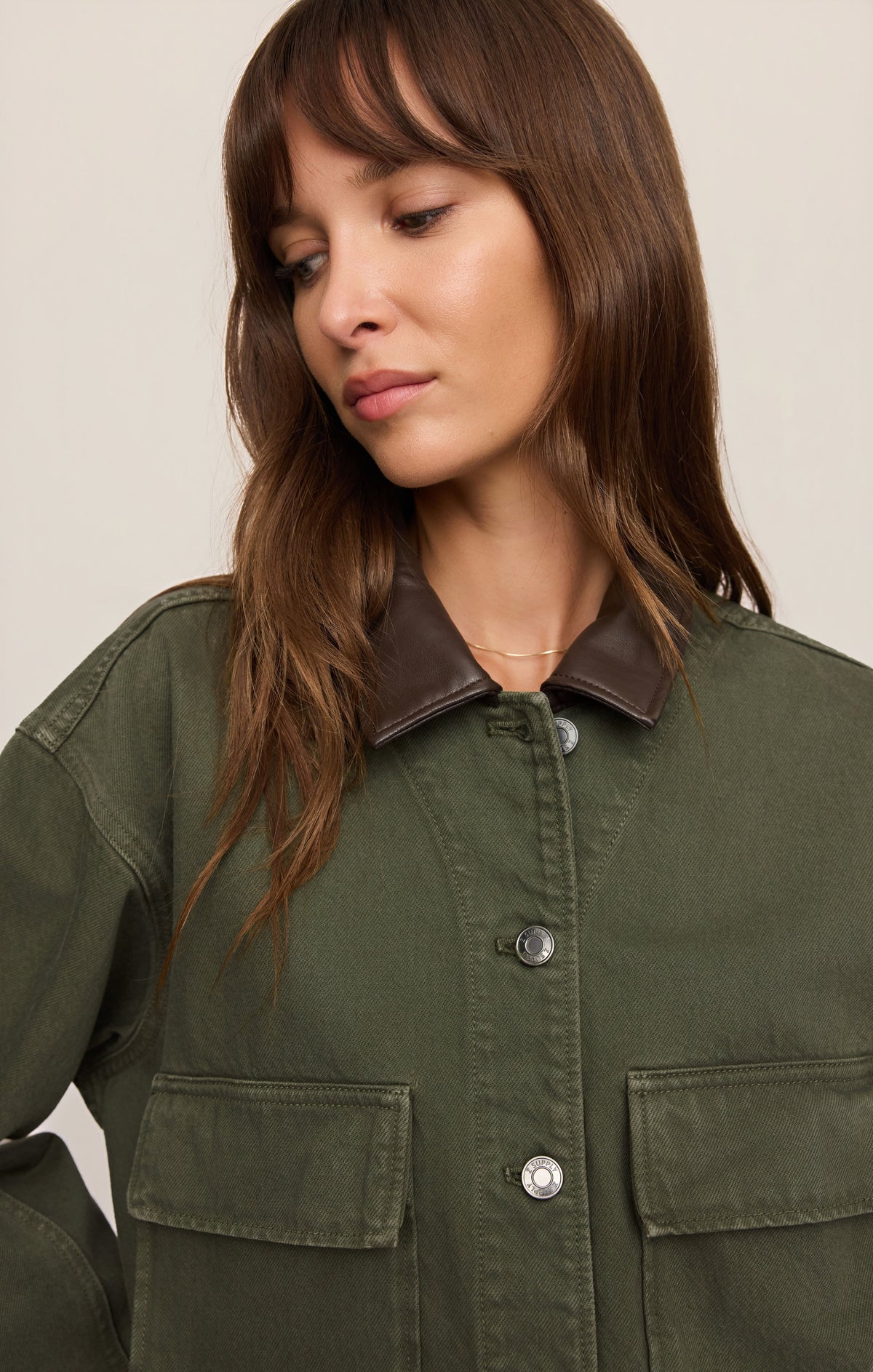 Z SUPPLY Rey Cropped Denim Chore Jacket