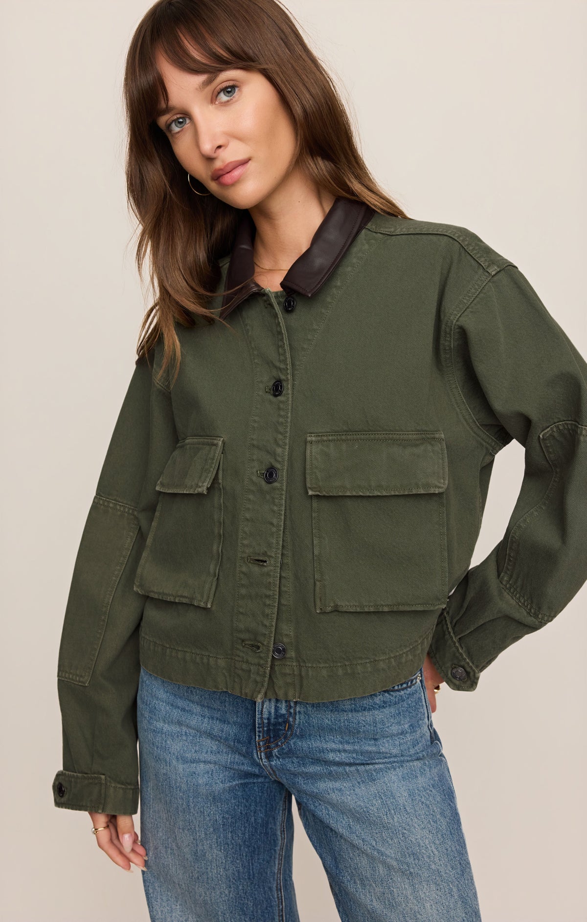 Z SUPPLY Rey Cropped Denim Chore Jacket