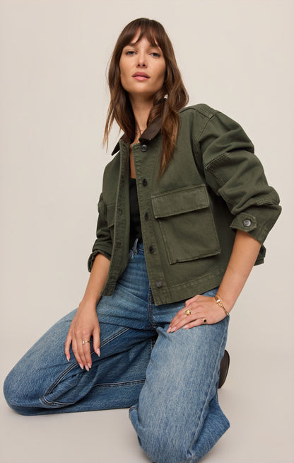 Z SUPPLY Rey Cropped Denim Chore Jacket
