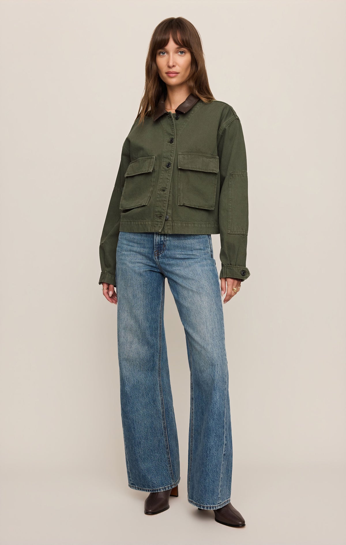 Z SUPPLY Rey Cropped Denim Chore Jacket