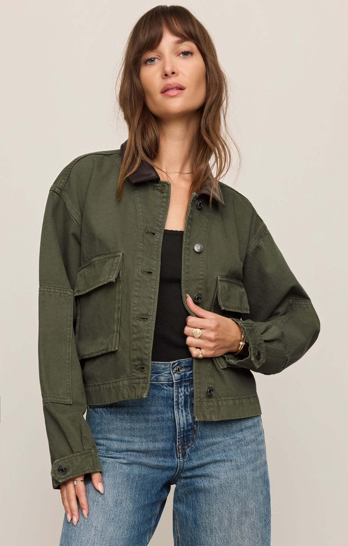Z SUPPLY Rey Cropped Denim Chore Jacket