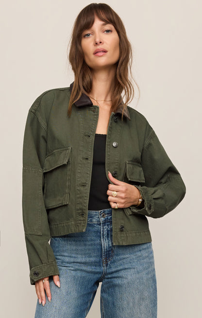 Z SUPPLY Rey Cropped Denim Chore Jacket