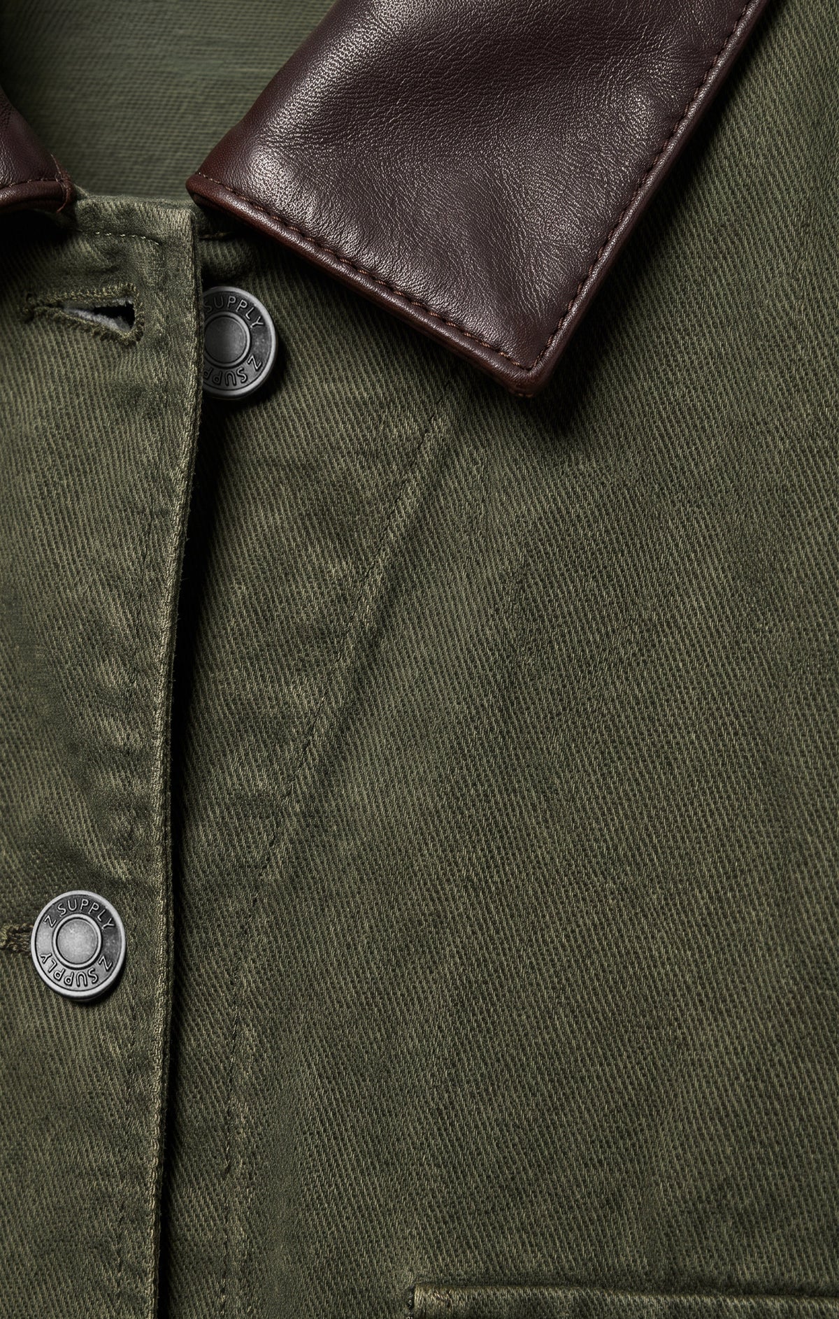Z SUPPLY Rey Cropped Denim Chore Jacket