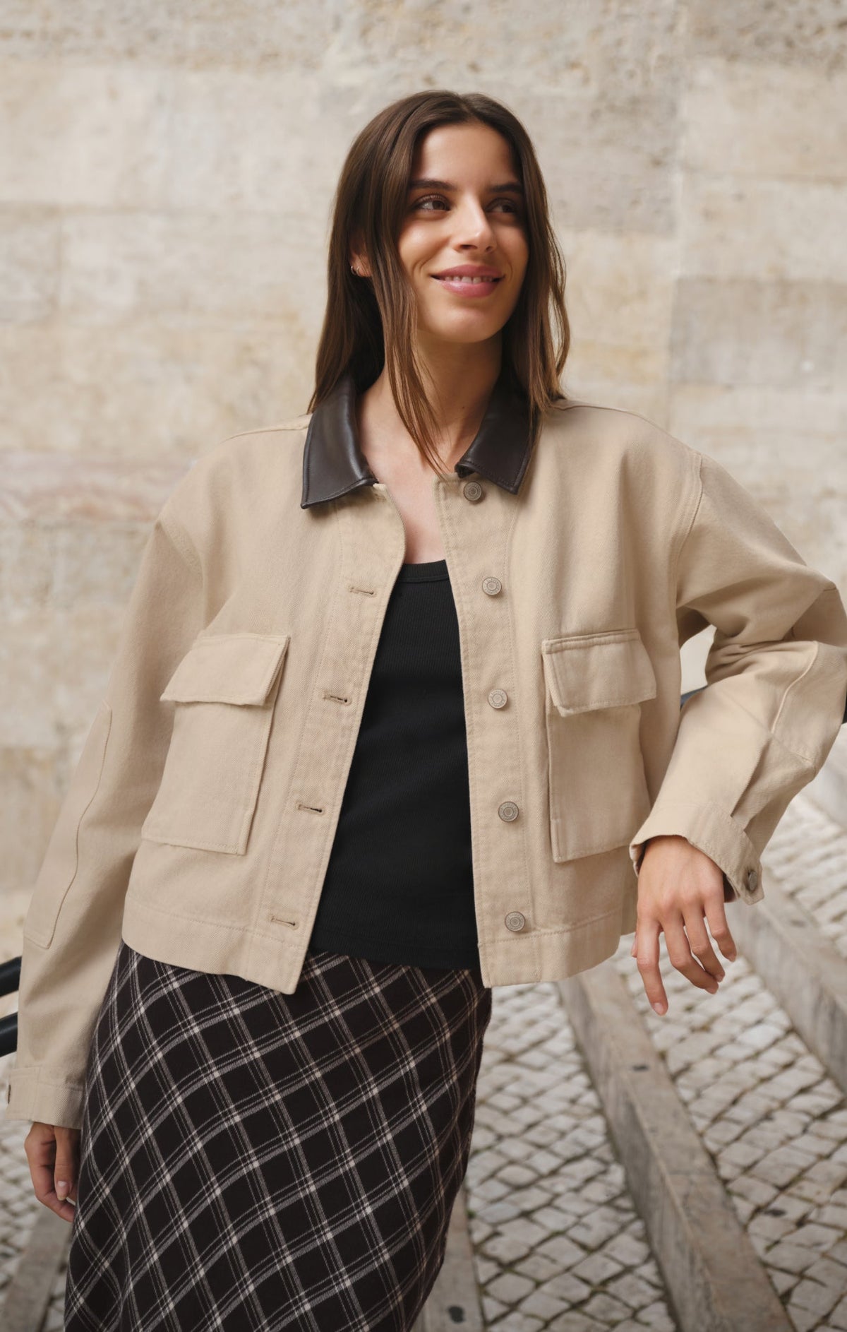 Z SUPPLY Rey Cropped Denim Chore Jacket