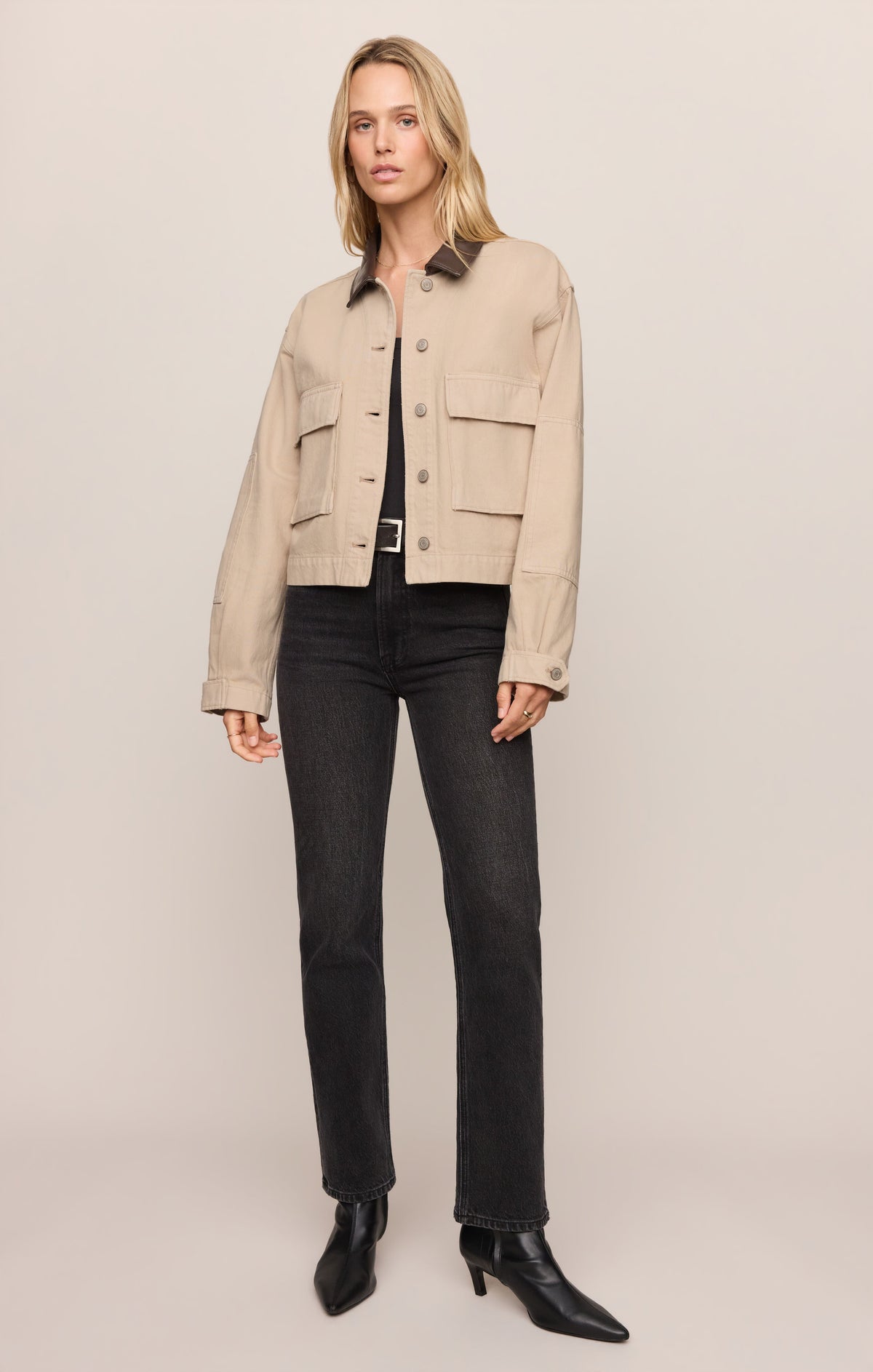 Z SUPPLY Rey Cropped Denim Chore Jacket