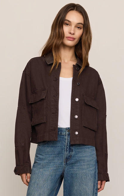 Z SUPPLY Rey Cropped Denim Chore Jacket