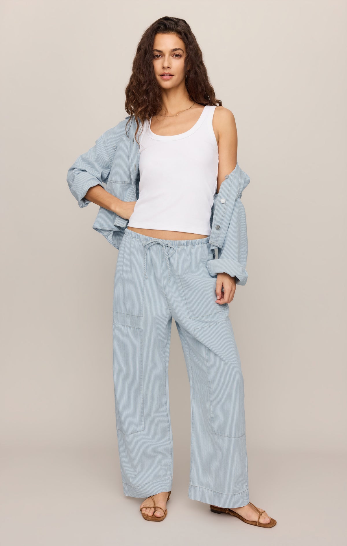 Z SUPPLY Erin Soft Denim Railroad Jacket - Seaboard Stripe