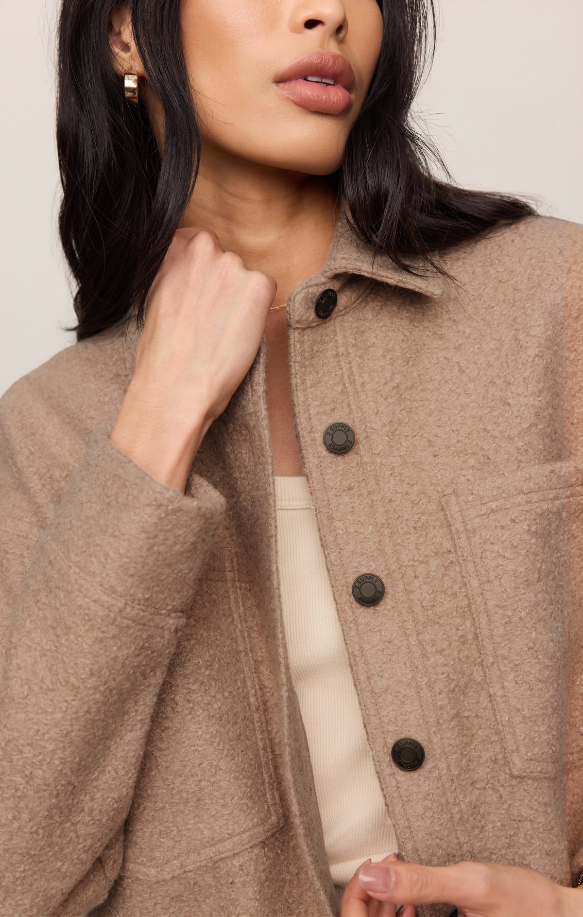 Z SUPPLY All Day Poodle Knit Jacket - Classic Camel