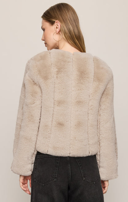 Z SUPPLY Woodland Faux Fur Jacket - Frosted Pearl