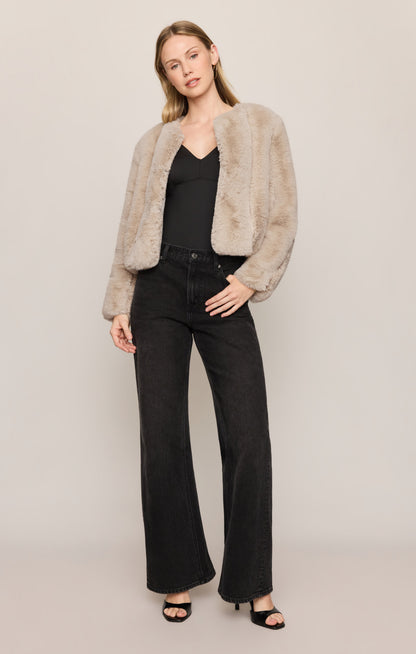 Z SUPPLY Woodland Faux Fur Jacket - Frosted Pearl