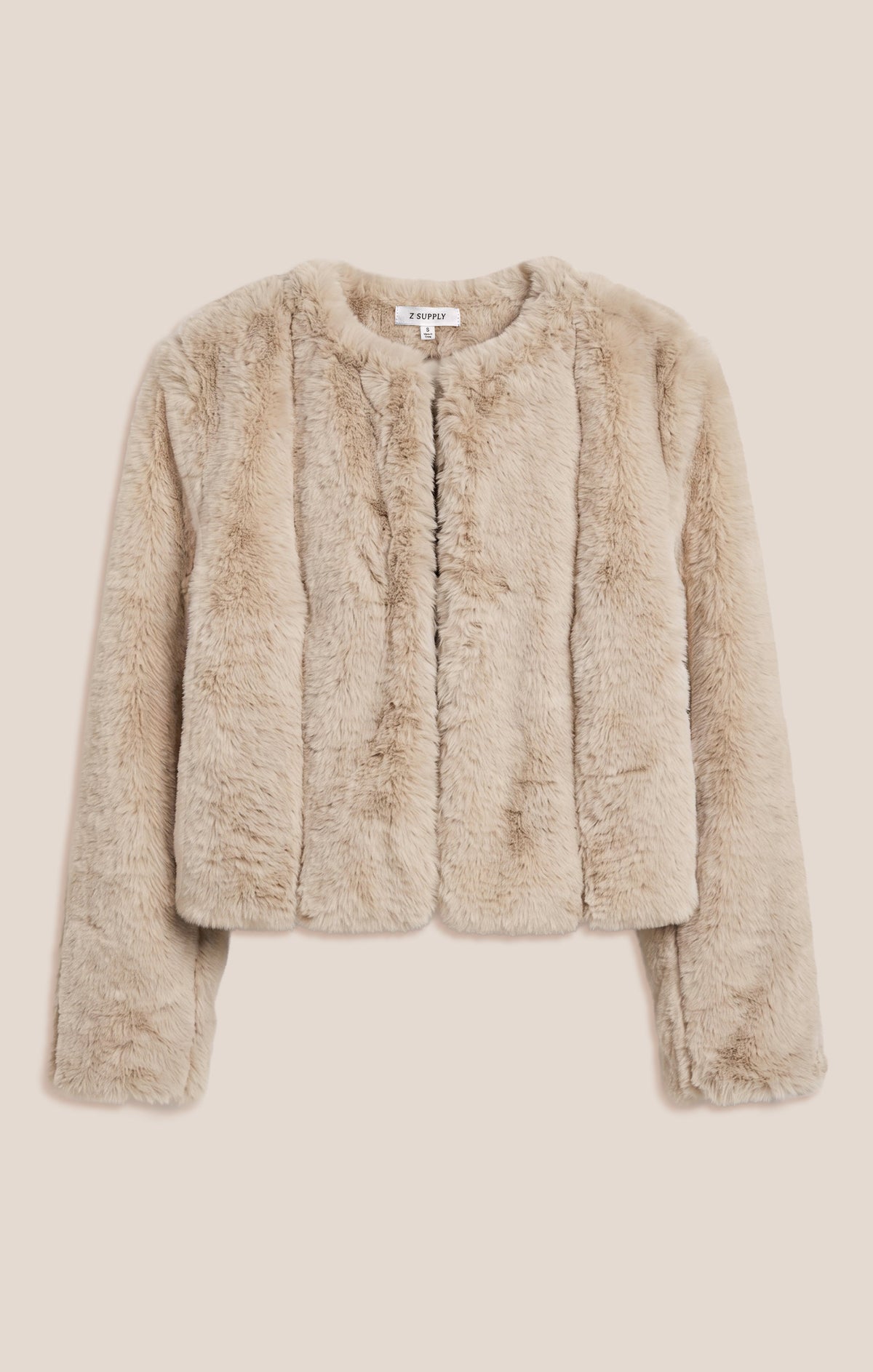 Z SUPPLY Woodland Faux Fur Jacket - Frosted Pearl