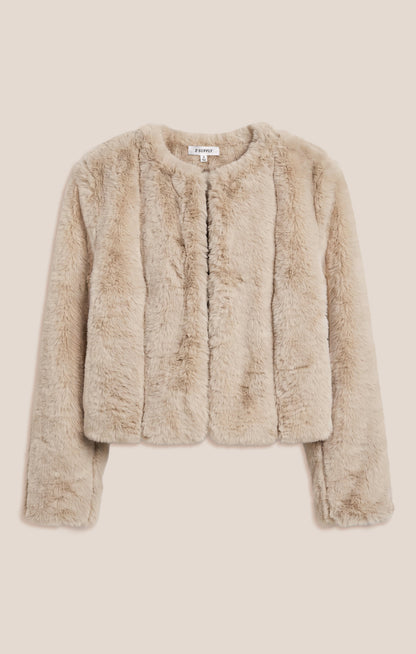 Z SUPPLY Woodland Faux Fur Jacket - Frosted Pearl