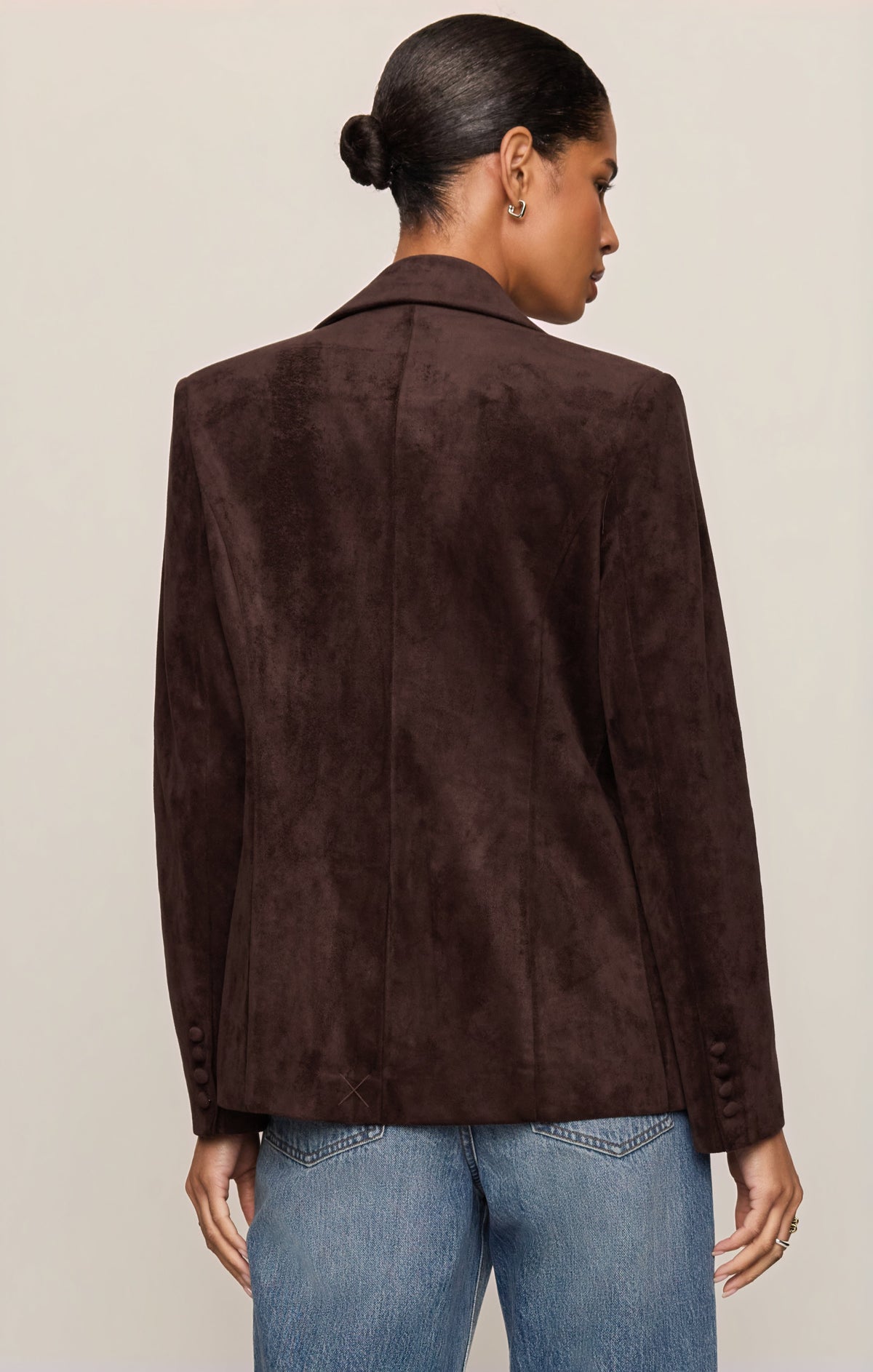 Z SUPPLY Evan Faux Suede Oversized Blazer - Dark Roast