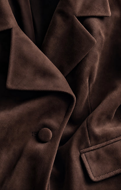 Z SUPPLY Evan Faux Suede Oversized Blazer - Dark Roast