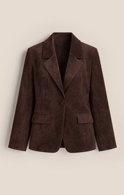 Z SUPPLY Evan Faux Suede Oversized Blazer - Dark Roast