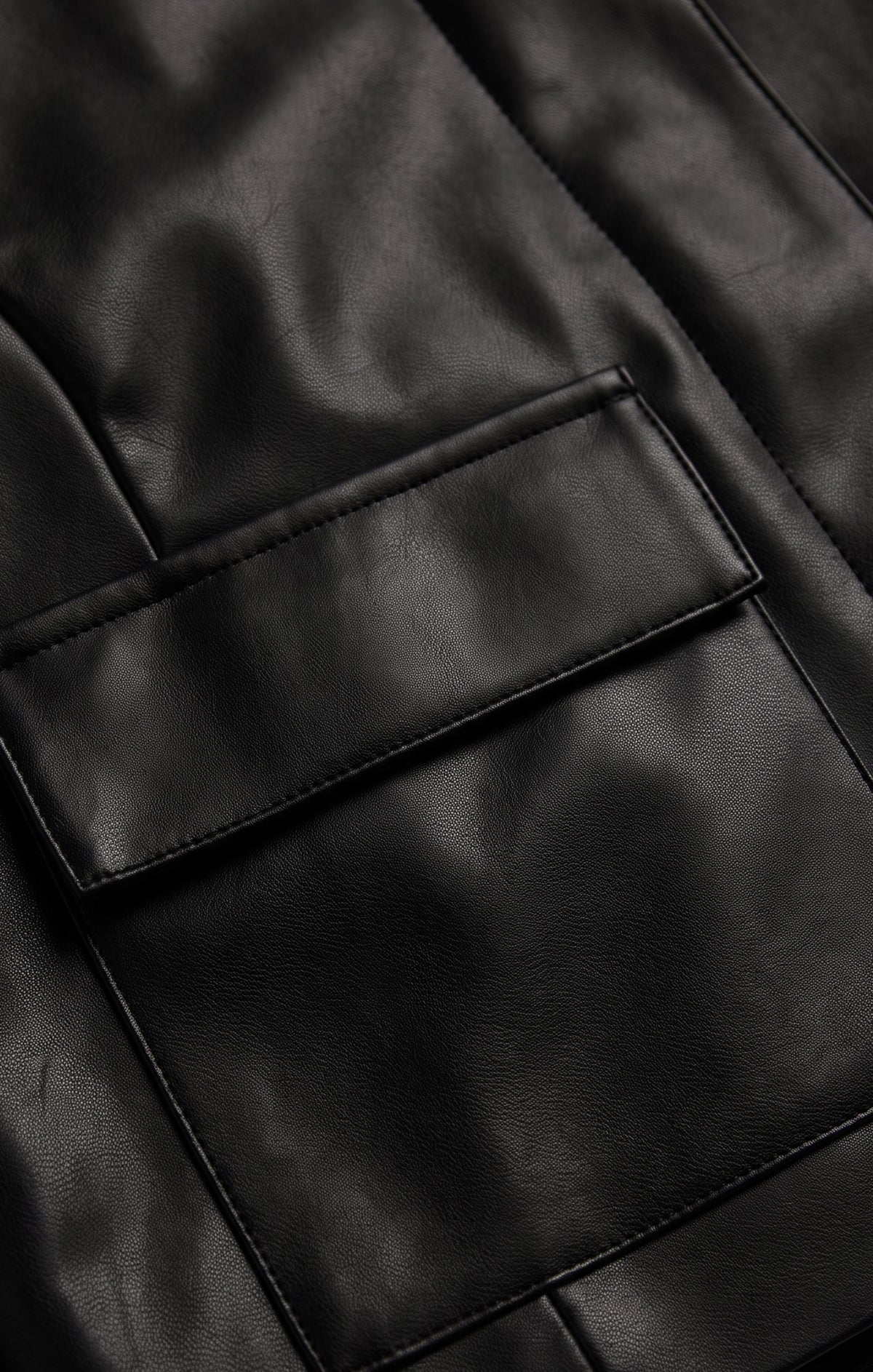 Z SUPPLY Ainsley Faux Cropped Leather Jacket - Black