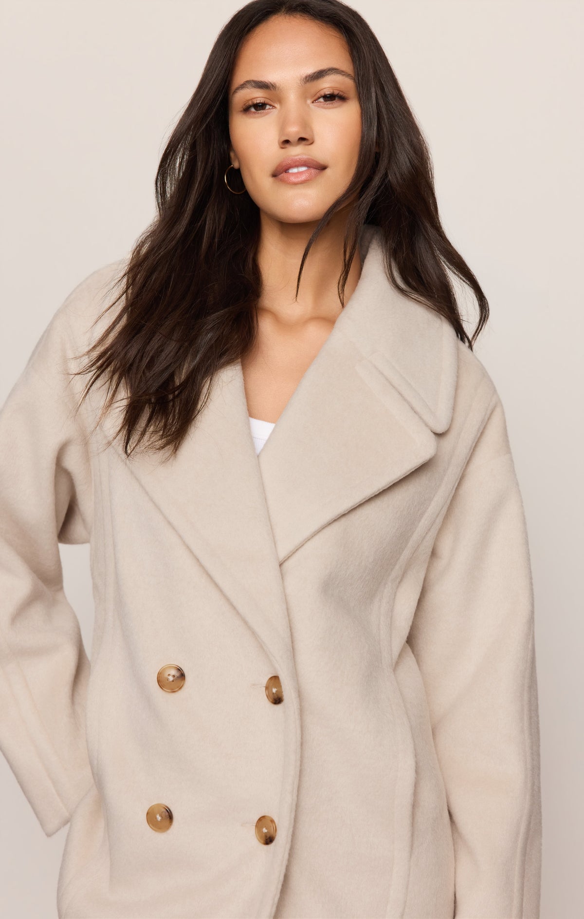 Z SUPPLY Imogen Cocoon Coat - Frosted Pearl