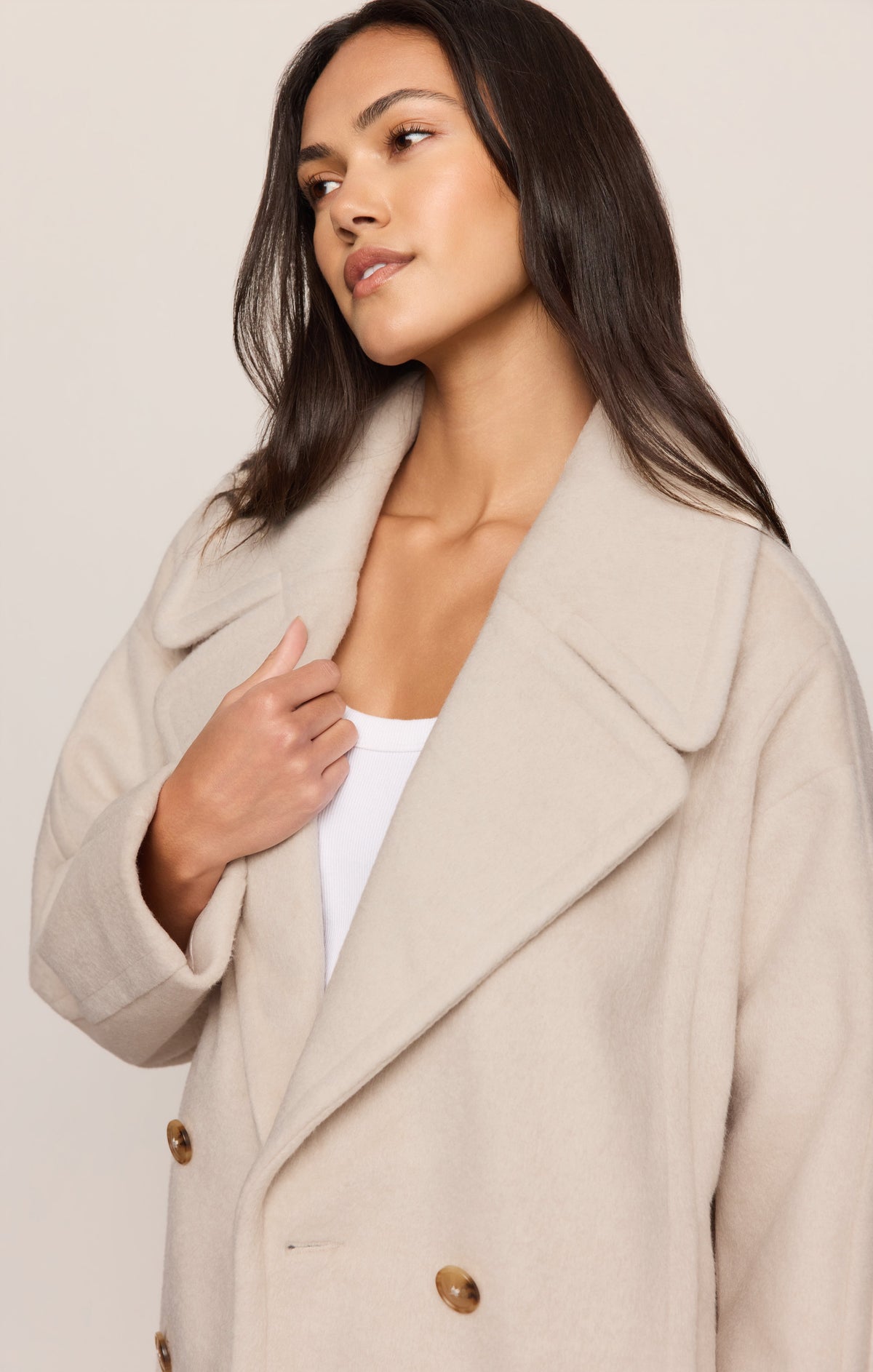 Z SUPPLY Imogen Cocoon Coat - Frosted Pearl