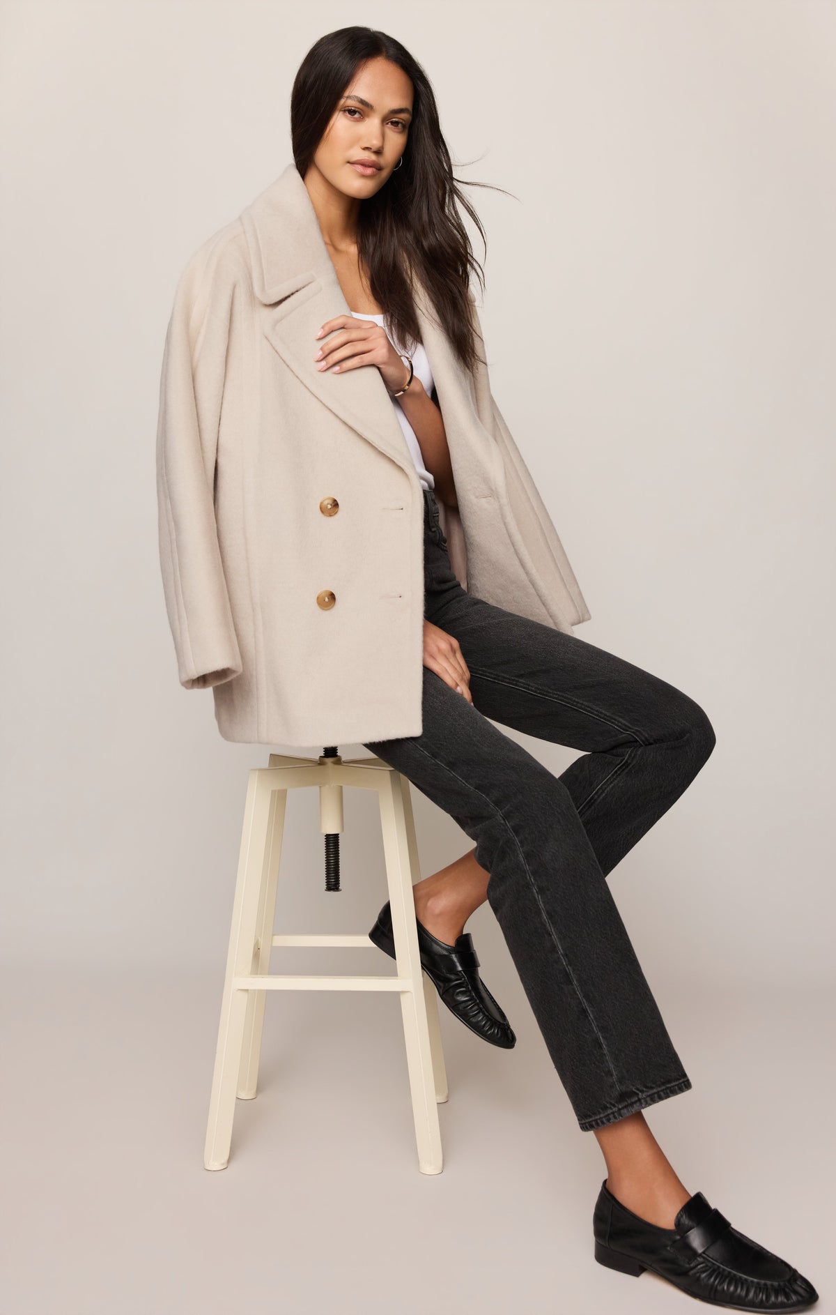 Z SUPPLY Imogen Cocoon Coat - Frosted Pearl