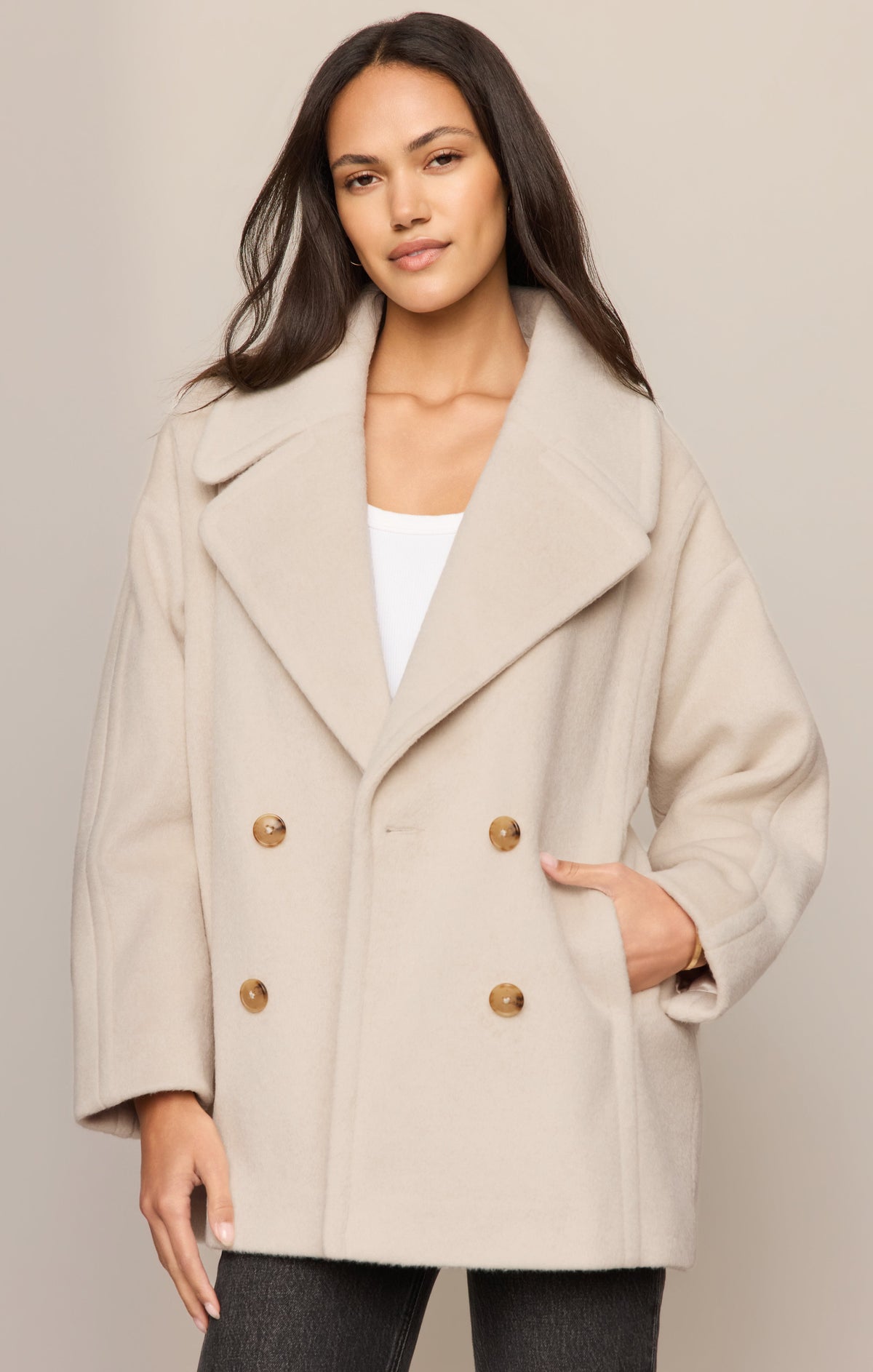 Z SUPPLY Imogen Cocoon Coat - Frosted Pearl