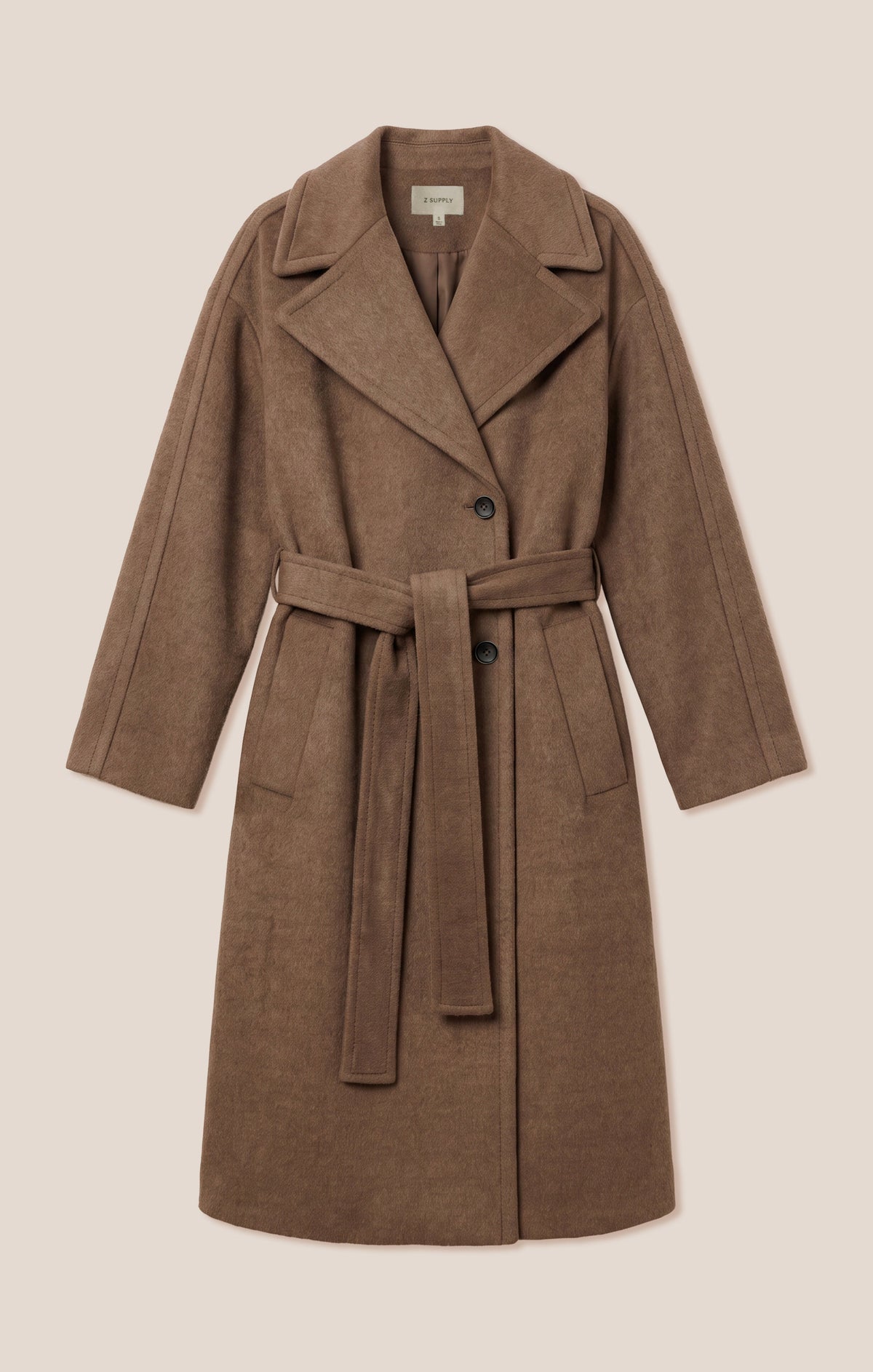 Z SUPPLY Nola Belted Coat - Smoked Pewter