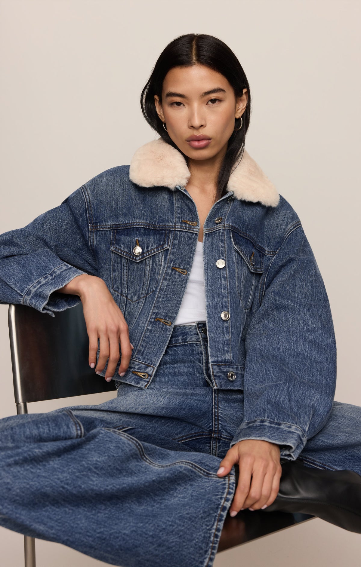 Z SUPPLY Daily Sherpa Denim Jacket - Hush