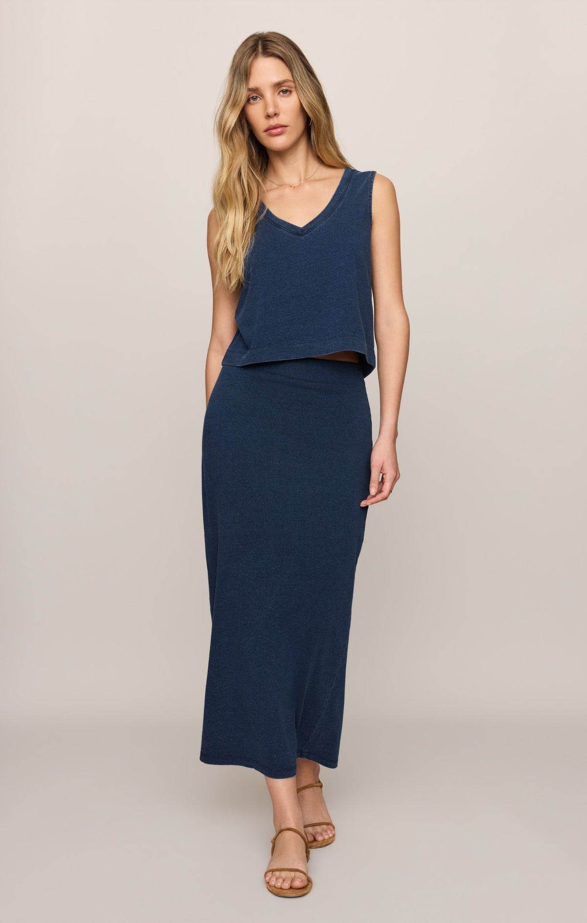 Z SUPPLY Gail Jersey Denim Midi Skirt