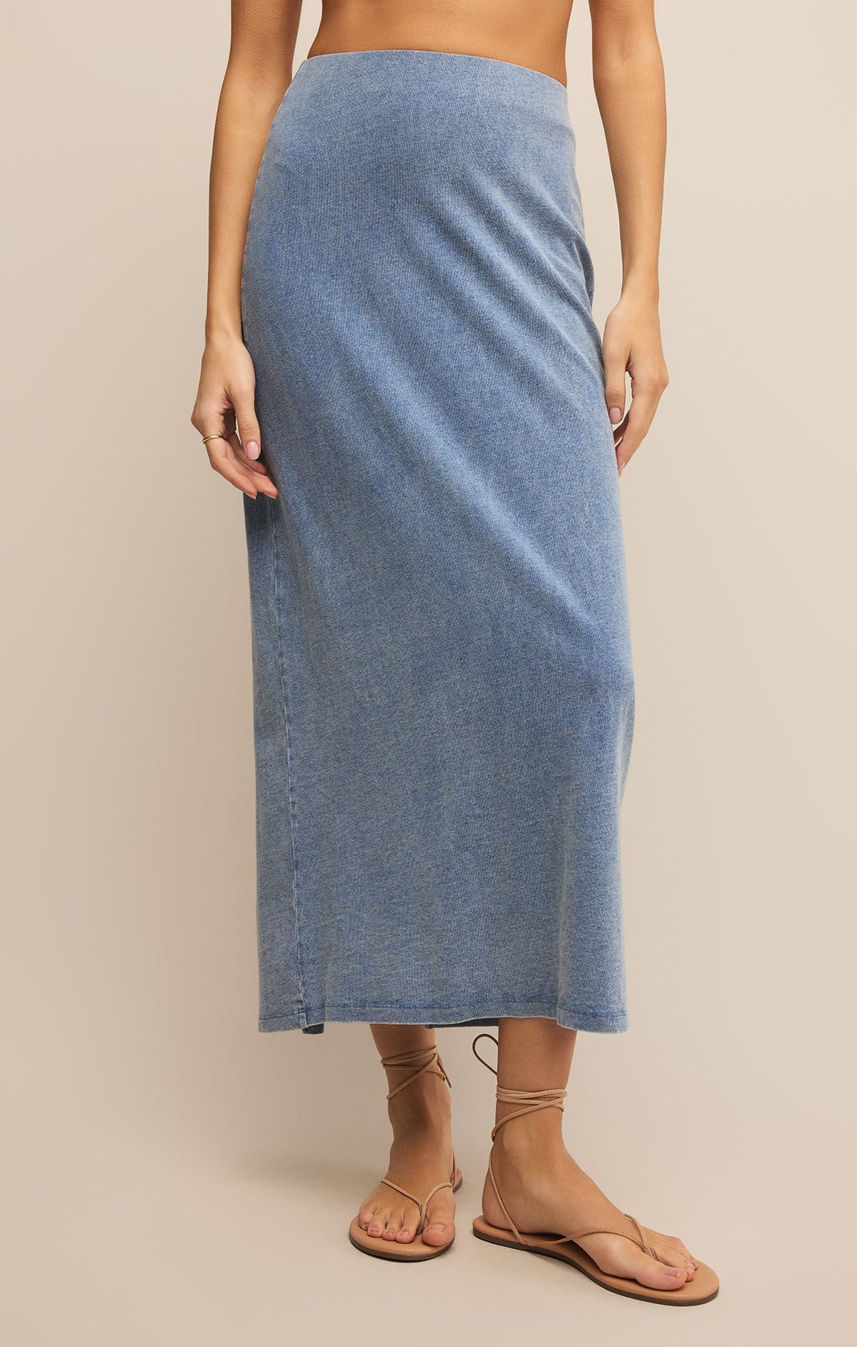 Z SUPPLY Gail Jersey Denim Midi Skirt