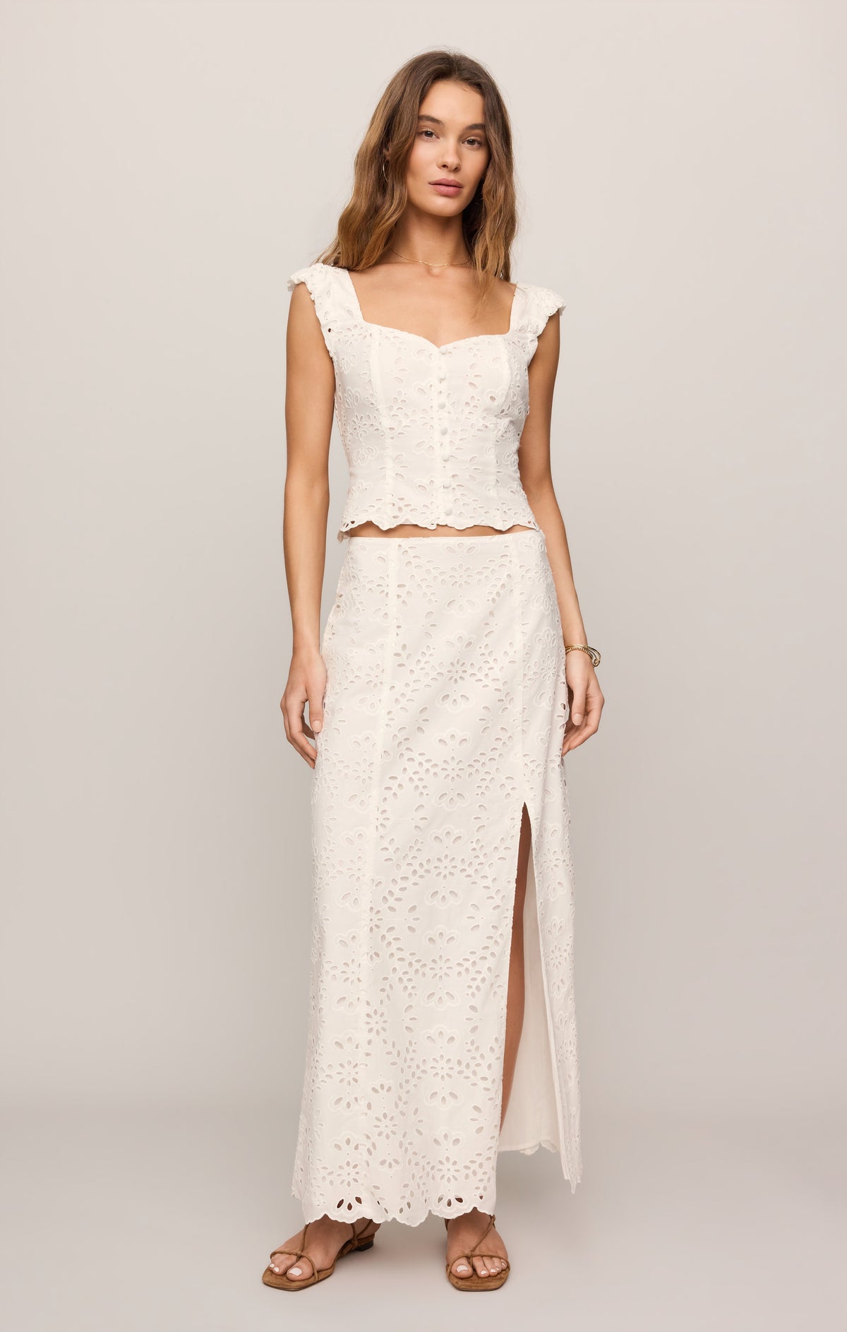 Z SUPPLY Emrie Eyelet Maxi Skirt - White