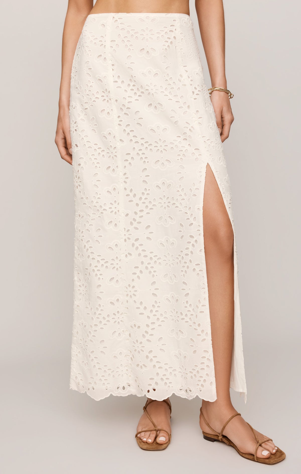 Z SUPPLY Emrie Eyelet Maxi Skirt - White