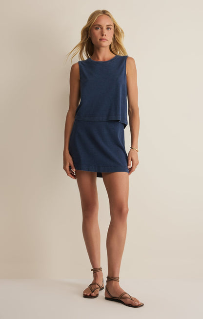 Z SUPPLY Gail Jersey Denim Mini Skirt - Indigo