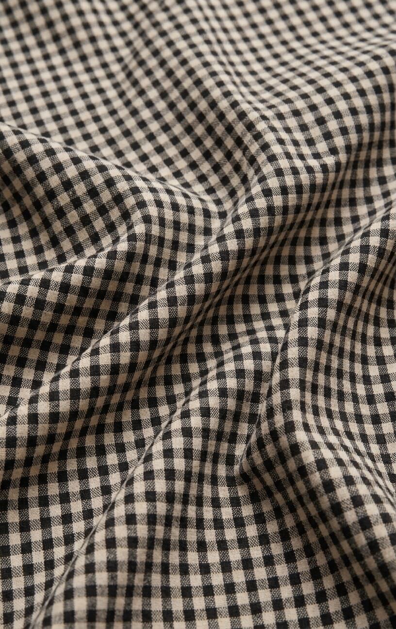 Z SUPPLY Merit Cropped Gingham Linen Top - Black