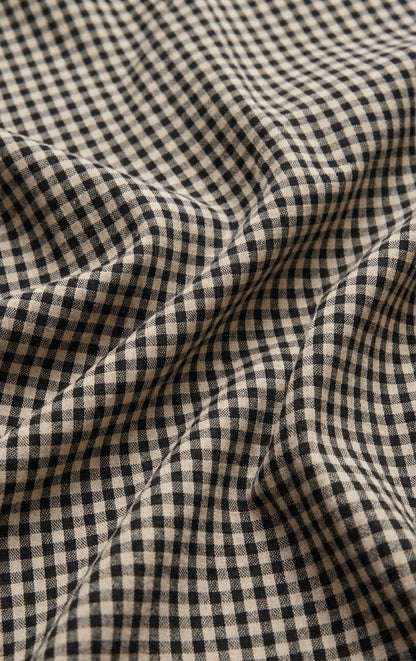 Z SUPPLY Merit Cropped Gingham Linen Top - Black