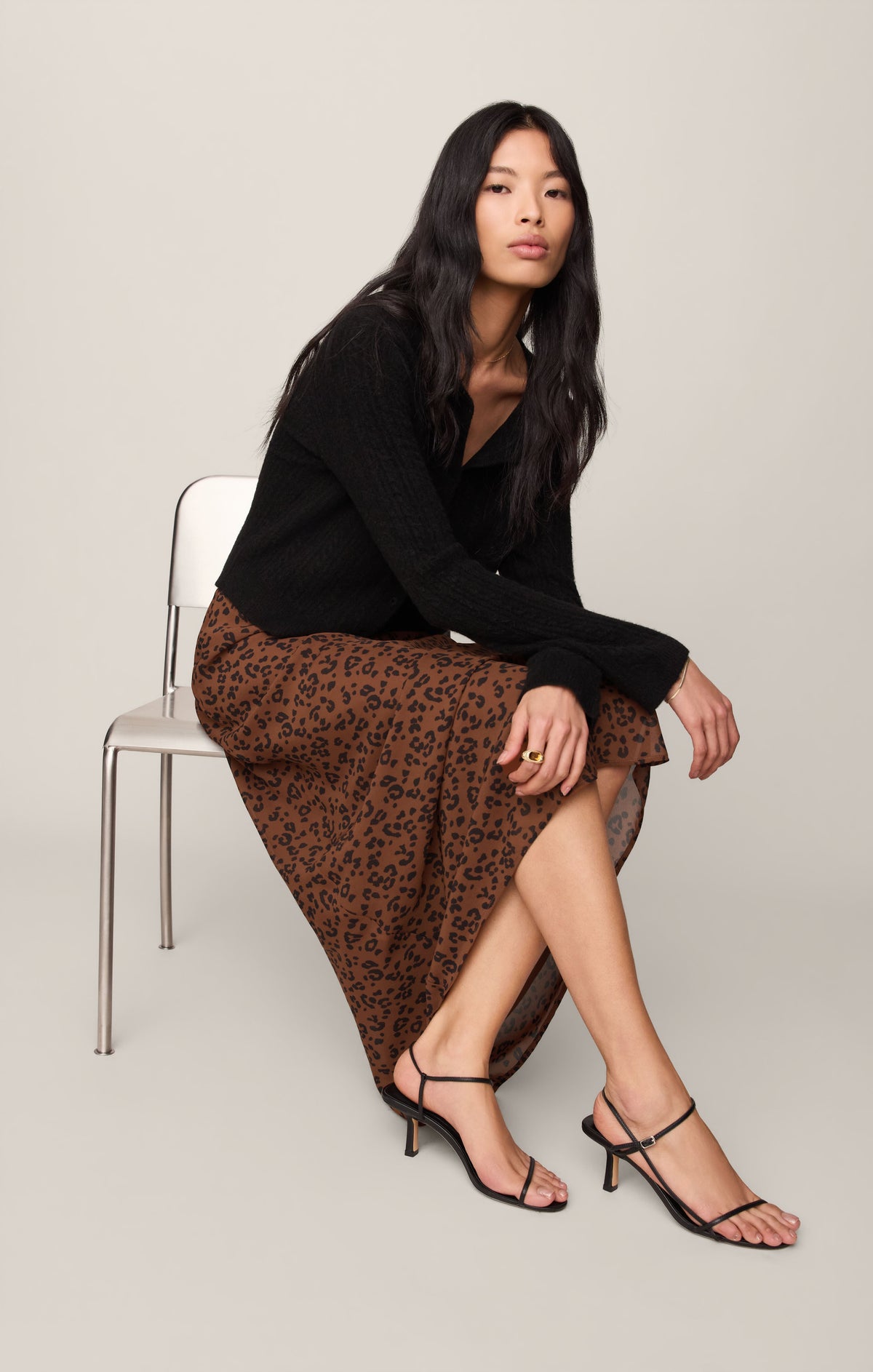 Z SUPPLY Europa Leopard Maxi Skirt - Burnt Umber