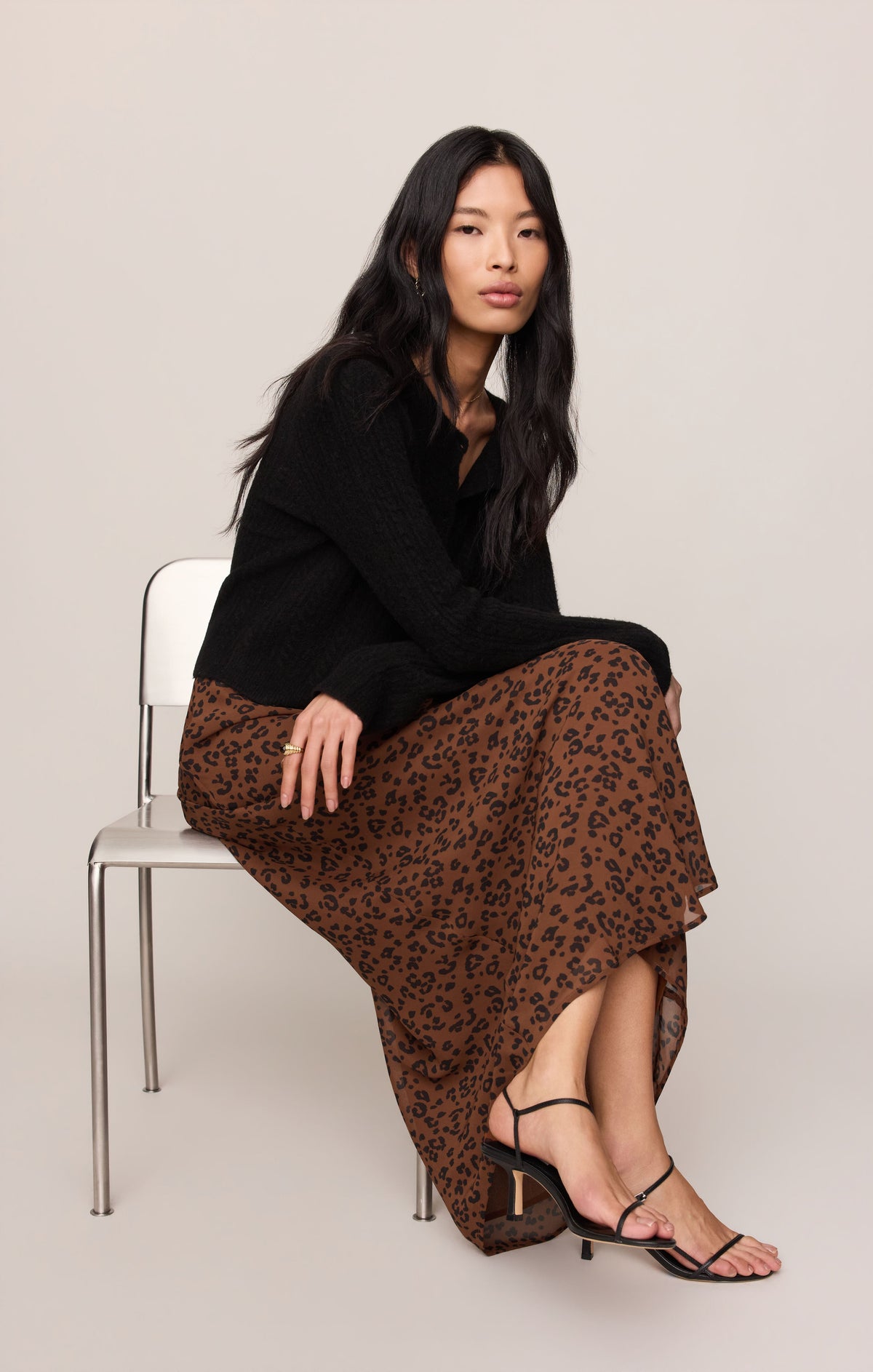 Z SUPPLY Europa Leopard Maxi Skirt - Burnt Umber